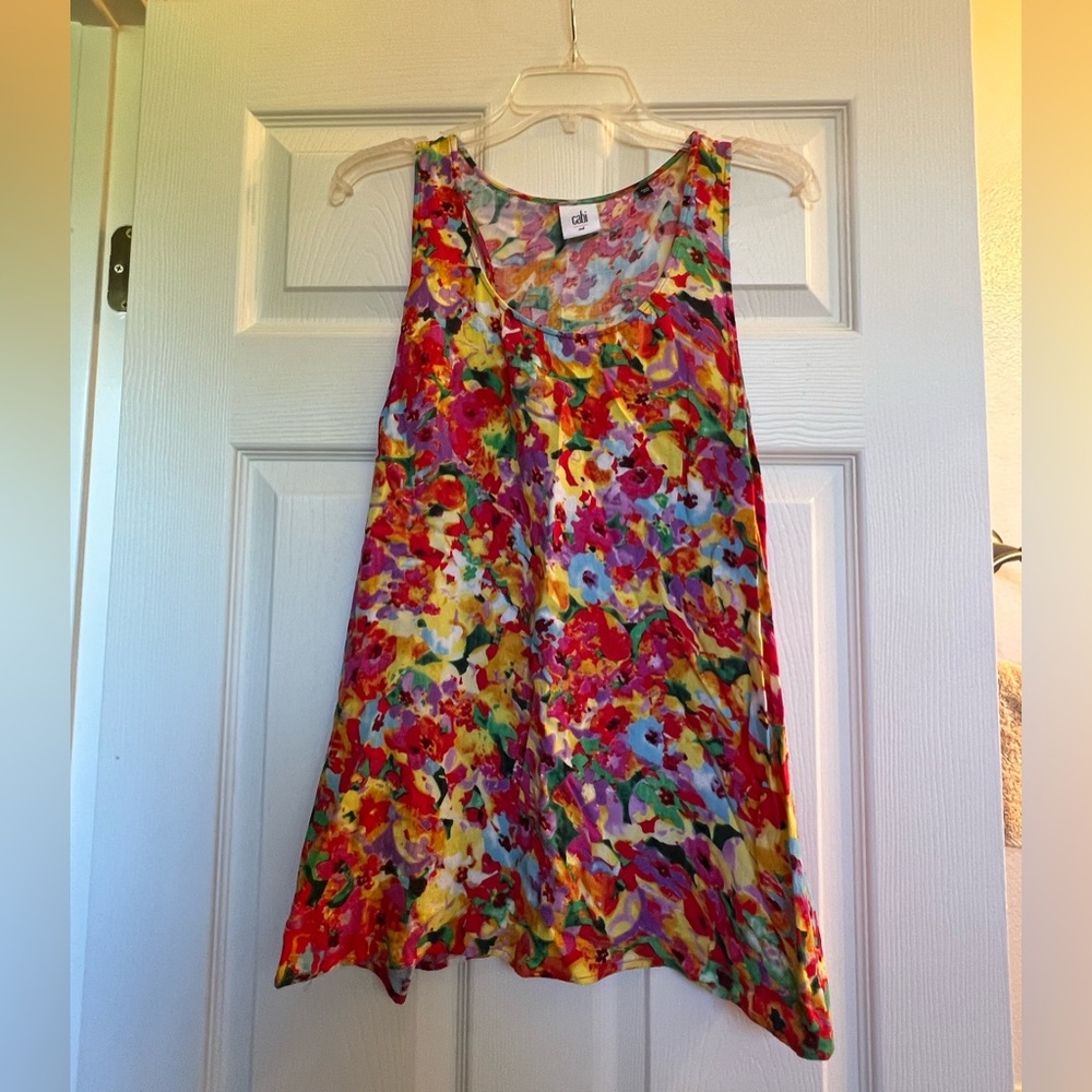 CAbi Multicolor Floral Sleeveless Top